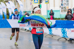Арктический марафон — 2023, г. Воркута. Победительница в 42,2 км Татьяна Васильевна Никулина (г. Сыктывкар) — 03:04:32.