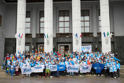 Арктический марафон — 2023, г. Воркута. Самой многочисленной по традиции командой стала корпоративная команда Газпрома — 176 человек.