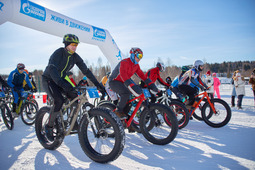Впервые в рамках горнолыжного фестиваля состоялись зимний велосипедный заезд